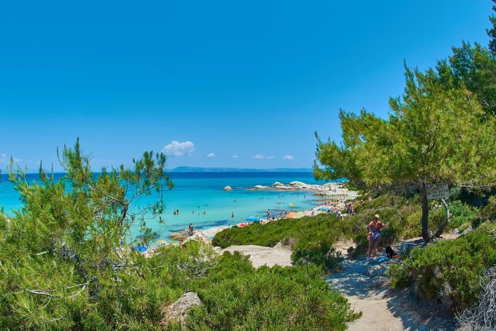Traditionelles Appartement Athos Shadow Am Meer Paralia Sikias Eksteriør bilde
